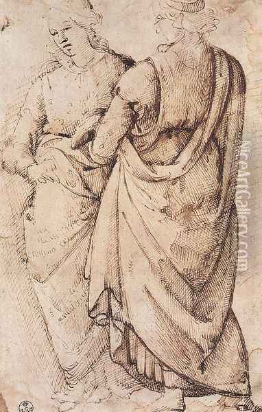 Study Of Two Women 1486 Oil Painting - Domenico Ghirlandaio