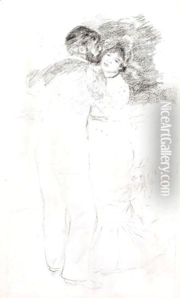 Etude Pour 'La Danse A La Campagne' Oil Painting - Pierre Auguste Renoir