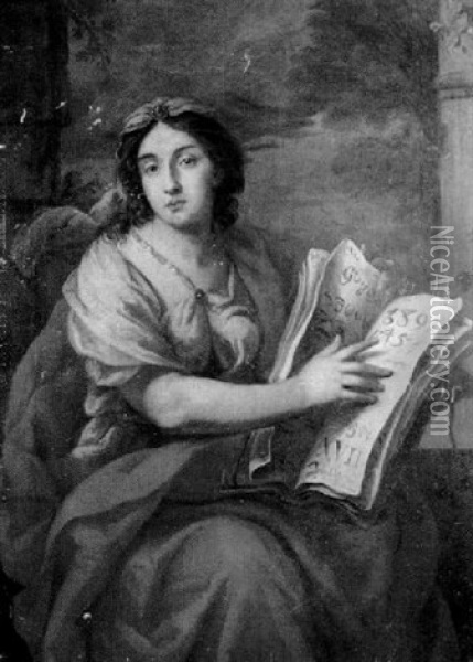 Portrait Fo A Lady As A Sybil Oil Painting - Giuseppe Bottani