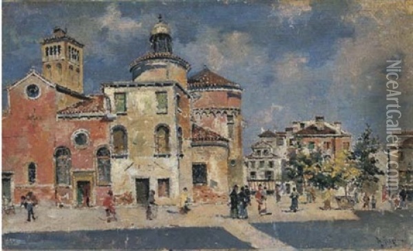 Scorcio Veneziano Oil Painting - Antonio Maria de Reyna Manescau