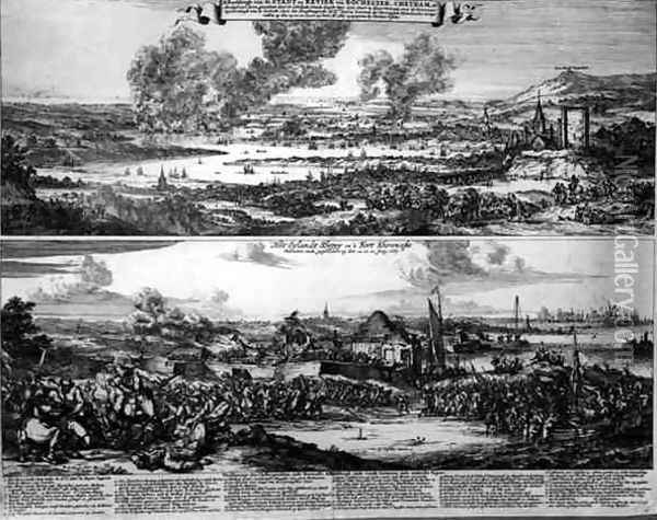 Dutch Attack on the River Medway Oil Painting - Romeyn de Hooghe