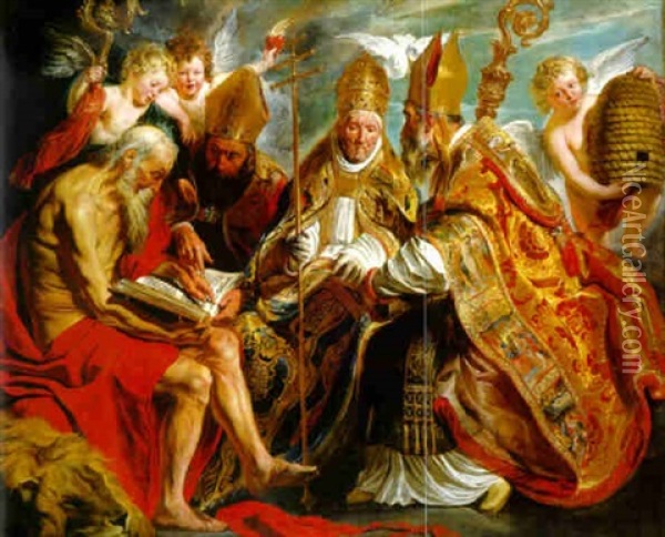 The Four Doctors Of The Church Oil Painting - Jacob Jordaens