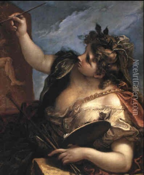 Personification Of Painting Oil Painting - Sebastiano Ricci