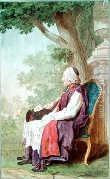 Monsieur de Roquelaure, Bishop of Senlis Oil Painting - Louis Carrogis Carmontelle