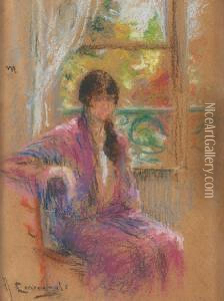 Jeune Femme Devant Sa Fenetre Oil Painting - Aleksi Stepanovich Stepanov