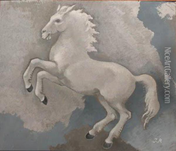 Steigerend Paard - Prancing Horse Oil Painting - John Decker