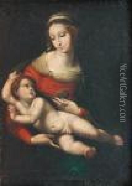 Vierge A L'enfant Oil Painting - Raphael (Raffaello Sanzio of Urbino)
