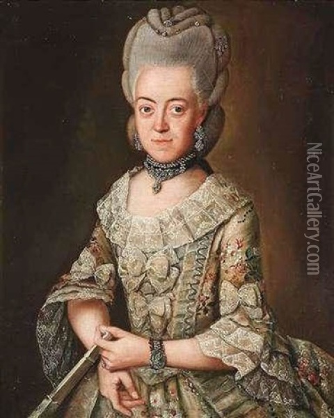 Portrat Der Maria Christina Von Keget Oil Painting - Friedrich Ludwig Hauck
