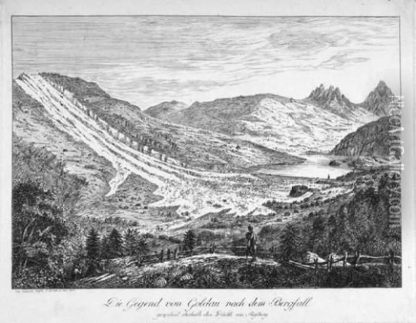 Die Gegend Von Goldau Vor Dem Bergfall Oil Painting - Johann Heinrich Meyer
