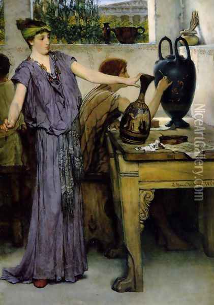 Pottery Painting Oil Painting - Sir Lawrence Alma-Tadema