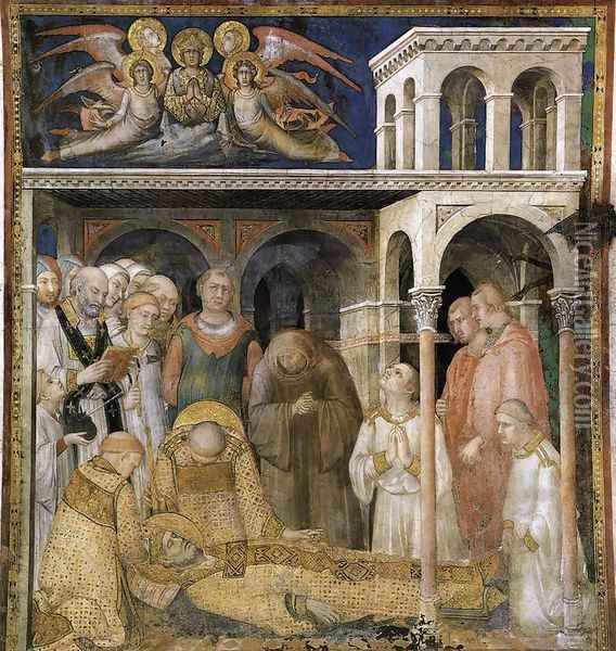 The Death of St Martin (scene 9) 1312-17 Oil Painting - Louis de Silvestre