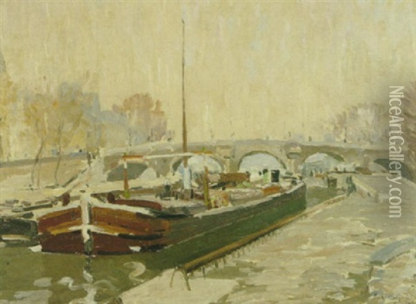 The Seine Oil Painting - Paul Mathieu