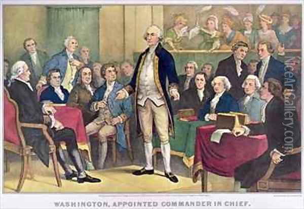 George Washington 1732-99 Appointed Commander in Chief Oil Painting - Currier