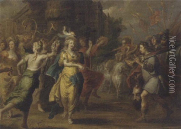 The Triumph Of David Oil Painting - Willem van Herp the Elder