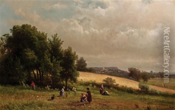 Summer Afternoon Oil Painting - Hendrik Dirk Kruseman van Elten