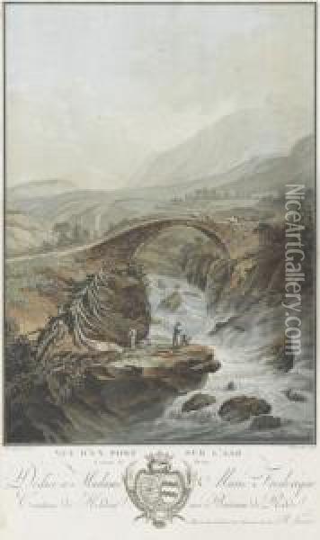 Vue D'un Pont Sur L'aar/canton De Berne Oil Painting - Caspar Wolf