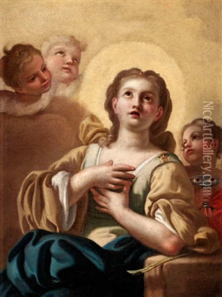 Sta Lucia Oil Painting - Pietro Bardellino