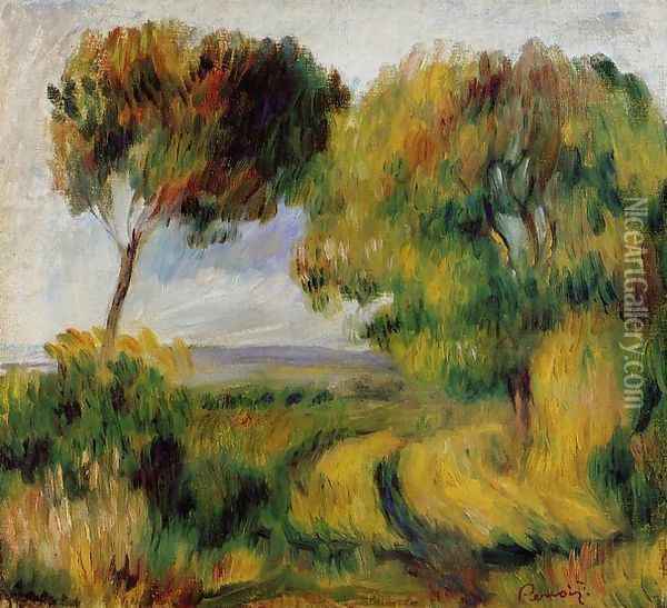 Breton Landscape Trees And Moor Oil Painting - Pierre Auguste Renoir