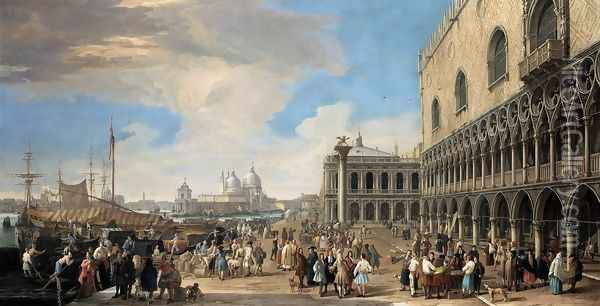Venice- A View of the Molo 1710-15 Oil Painting - Luca Carlevaris