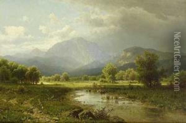 Vorgebirgslandschaft. Oil Painting - Adolf Chwala