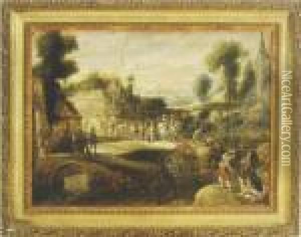 Soldiers Looting A Town Oil Painting - Joost Cornelisz. Droochsloot