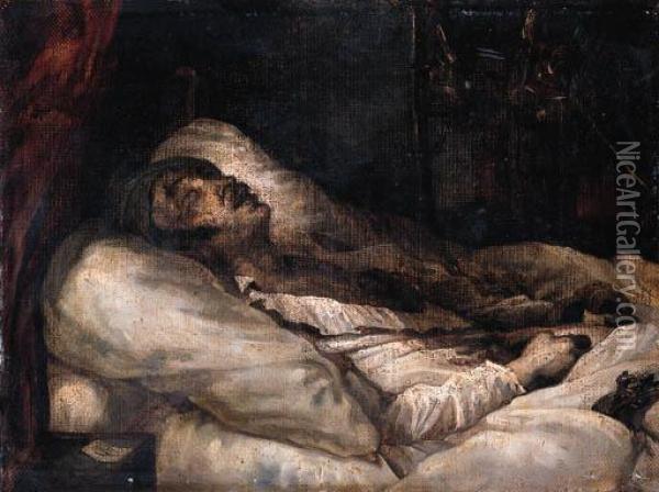 Le General Letellier Sur Son Lit De Mort Oil Painting - Theodore Gericault