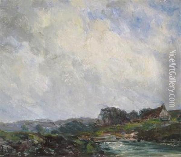 A Cottage In A Landscape Oil Painting - John Falconar Slater