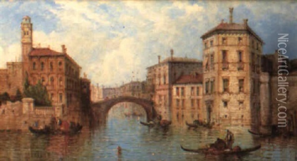 Venetian Canal Scenes Oil Painting - William Meadows