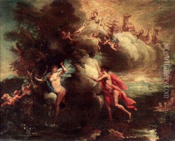 Apollo Und Daphne Oil Painting - Giacomo del Po