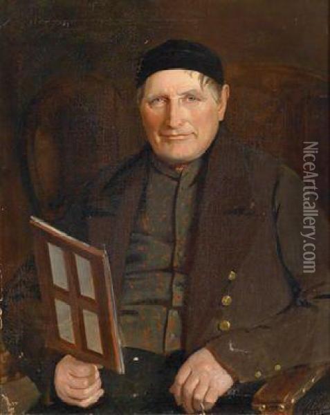 Portrait Eines Bauern Oil Painting - Robert Krause