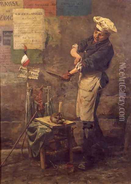 Rat Seller during the Siege of Paris, 1870 Oil Painting - Narcisse Chaillou
