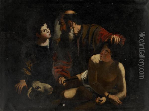 Isaks Offer Oil Painting - Michelangelo Merisi Da Caravaggio