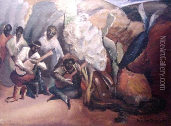 Payada De Negros Oil Painting - Melchor Mendez Magarinos