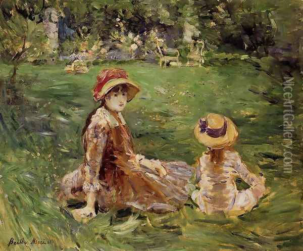 In The Garden At Maurecourt 1884 Oil Painting - Berthe Morisot