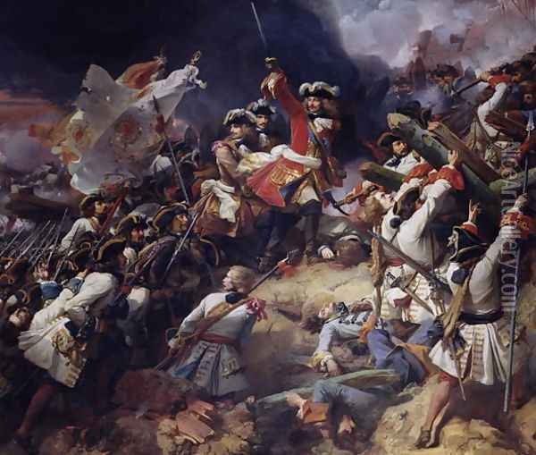 Battle of Denain, 24th July 1712, 1839 Oil Painting - Jean Alaux