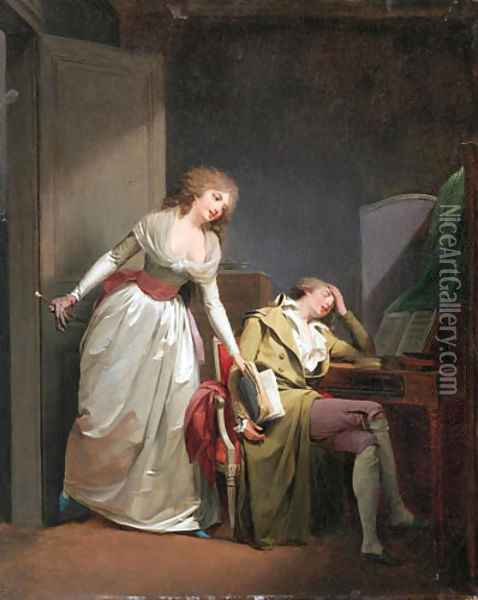 The deceptive sleep 'Le Sommeil trompeur' Oil Painting - Louis Leopold Boilly