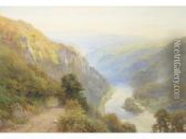 Symonds Yat On The River Wye Oil Painting - Harry Sutton Palmer
