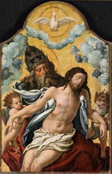 Cristo Deposto Con Dio Padre E Angeli Oil Painting - Barend Van Orley