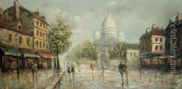 Scene Of The Boulevard Oil Painting - Henri Royer