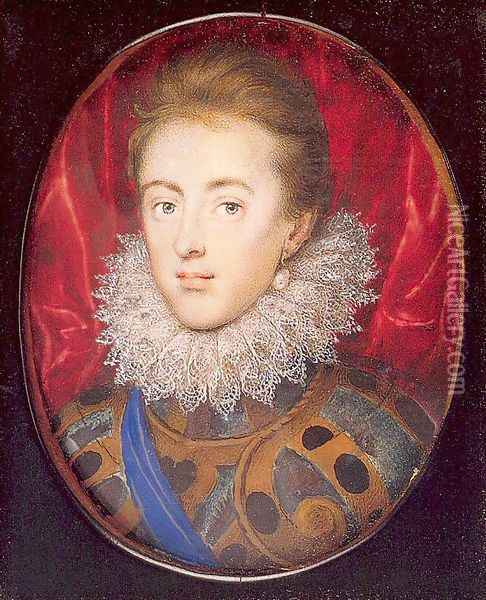 Charles, Prince of Wales (Later Charles I) 1615 Oil Painting - Isaac Oliver