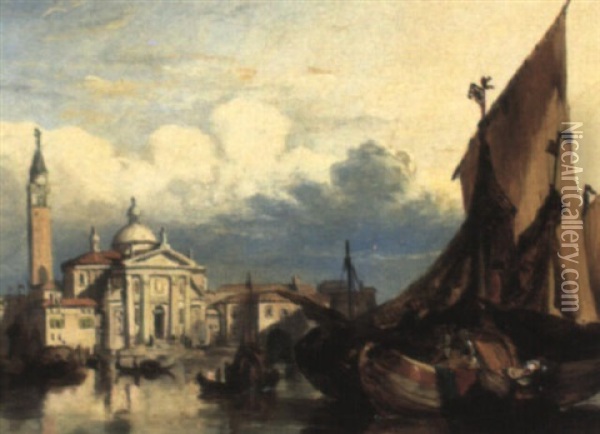 View Of The Church Of S.giorgio Maggiore, Venice Oil Painting - Edward Pritchett
