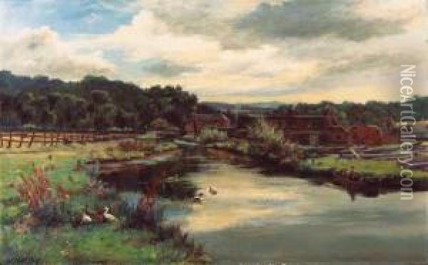 The Mill-lade, Glen Farg Near Abernethy Oil Painting - Hugh Allan