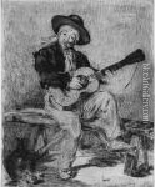La Guitarrero (guerin 16; Harris 12) Oil Painting - Edouard Manet