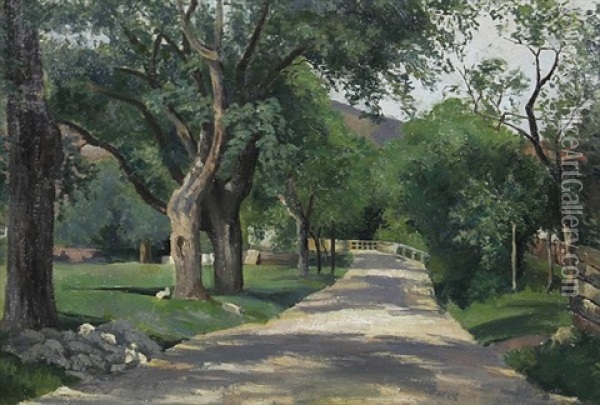 Geschwungener Weg In Einem Park Oil Painting - Friedrich Ferdinand Koch