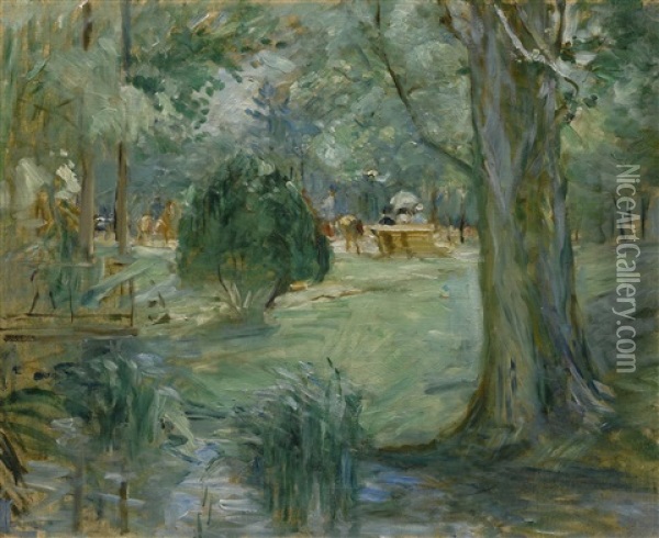 Riviere Au Bois De Boulogne Oil Painting - Berthe Morisot