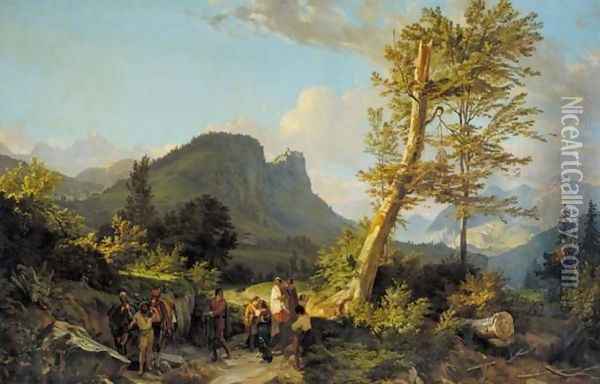 Parting (Der Abschied) Oil Painting - Friedrich Nerly