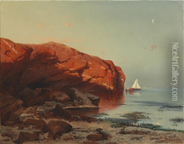 Helgoland Scene Oil Painting - August Schaeffer