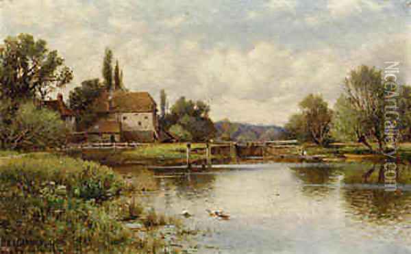 The Thames at Shiplake Oil Painting - Arthur Augustus II Glendening