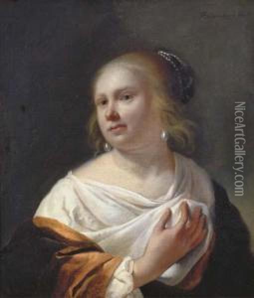 Portrait Of A Young Lady Oil Painting - Jan Gerritsz van Bronchorst