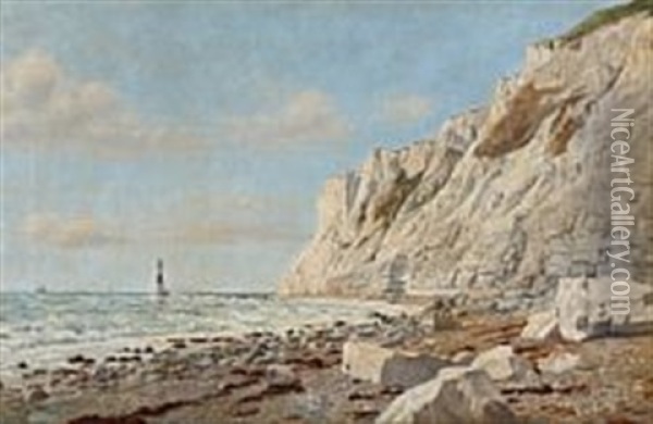 Coastal Scene From Beachy Head Oil Painting - Vilhelm Melbye